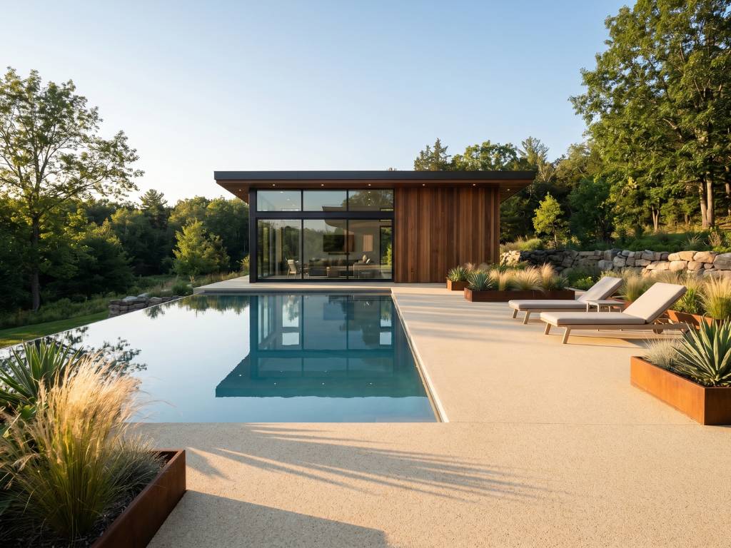 Resort style pool deck Milton · cool touch resin stone